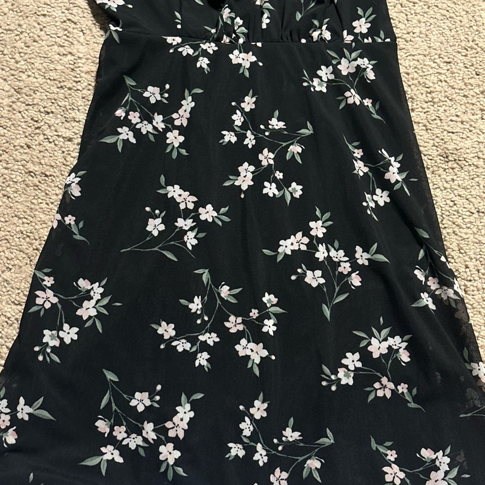 Hollister Black Floral Maxi Dress